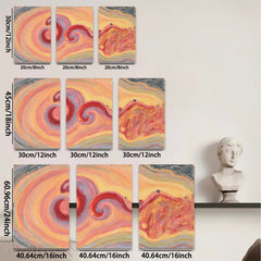 2D flat 1pc abstract fluid art vibrant swirling colors modern wall decor living room bedroom office farmhouse style gallery wrapped canvas print