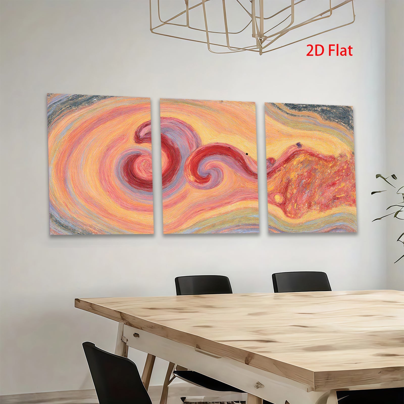 2D flat 1pc abstract fluid art vibrant swirling colors modern wall decor living room bedroom office farmhouse style gallery wrapped canvas print