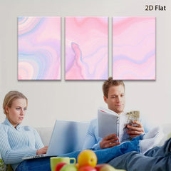 2D flat 1pc abstract fluid art waves blush pink blue modern wall decor living room bedroom gallery wrapped canvas print farmhouse style trending now