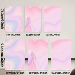 2D flat 1pc abstract fluid art waves blush pink blue modern wall decor living room bedroom gallery wrapped canvas print farmhouse style trending now