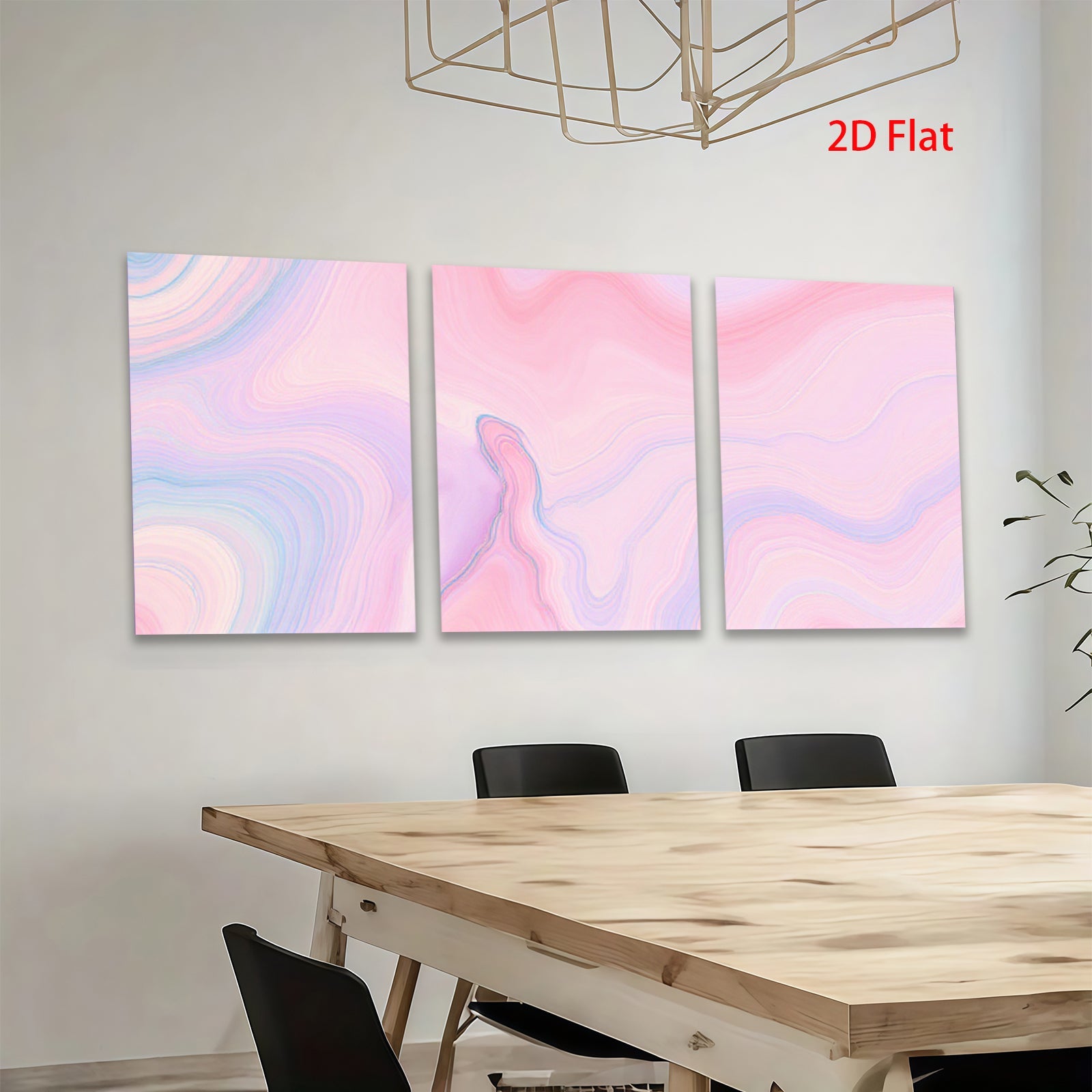 2D flat 1pc abstract fluid art waves blush pink blue modern wall decor living room bedroom gallery wrapped canvas print farmhouse style trending now