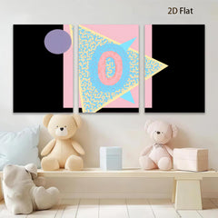 2D flat 1pc abstract geometric art modern wall decor living room bedroom office farmhouse style gallery wrapped canvas prints vibrant colors