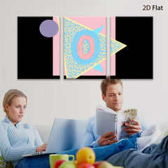 2D flat 1pc abstract geometric art modern wall decor living room bedroom office farmhouse style gallery wrapped canvas prints vibrant colors