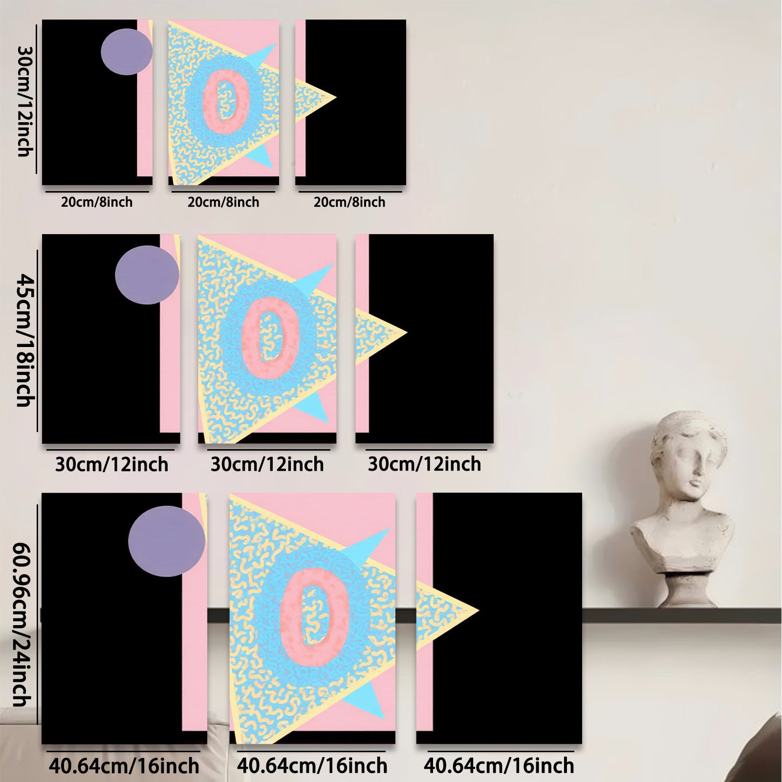 2D flat 1pc abstract geometric art modern wall decor living room bedroom office farmhouse style gallery wrapped canvas prints vibrant colors