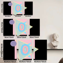 2D flat 1pc abstract geometric art modern wall decor living room bedroom office farmhouse style gallery wrapped canvas prints vibrant colors