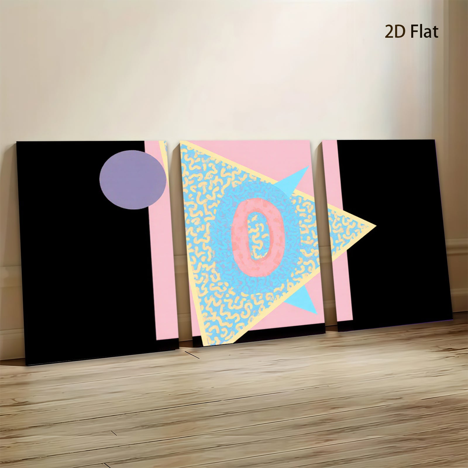 2D flat 1pc abstract geometric art modern wall decor living room bedroom office farmhouse style gallery wrapped canvas prints vibrant colors