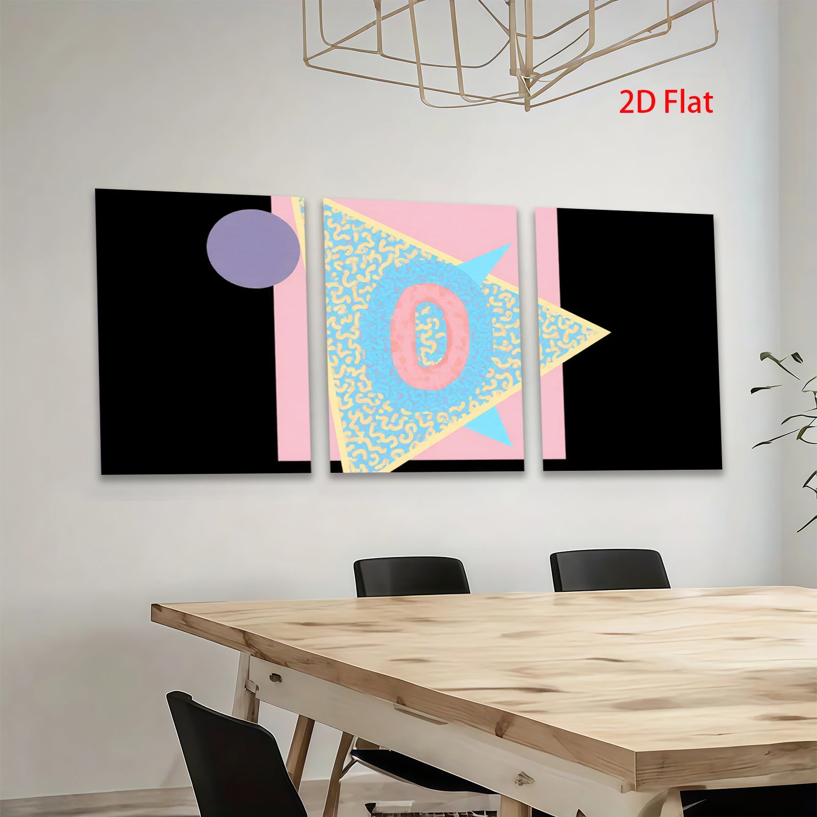 2D flat 1pc abstract geometric art modern wall decor living room bedroom office farmhouse style gallery wrapped canvas prints vibrant colors