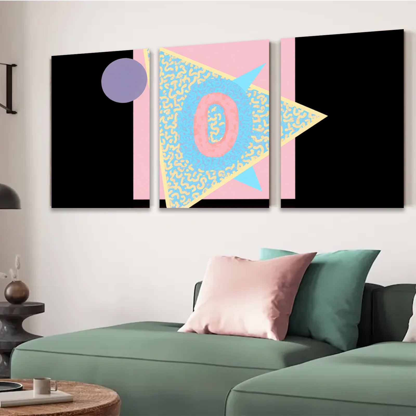 2D flat 1pc abstract geometric art modern wall decor living room bedroom office farmhouse style gallery wrapped canvas prints vibrant colors