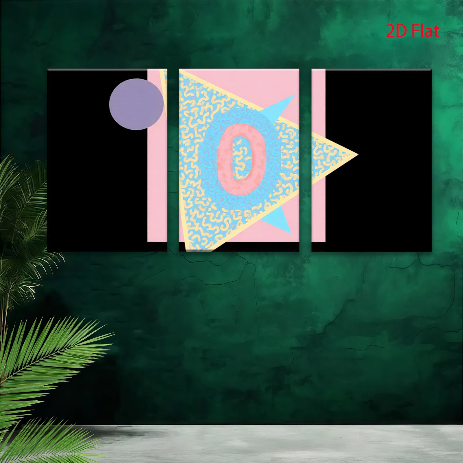 2D flat 1pc abstract geometric art modern wall decor living room bedroom office farmhouse style gallery wrapped canvas prints vibrant colors