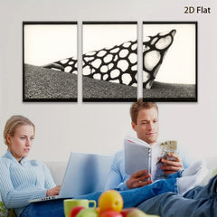 2D flat 1pc abstract geometric black white canvas wall art modern farmhouse living room bedroom decor gallery wrapped ready to hang minimalist