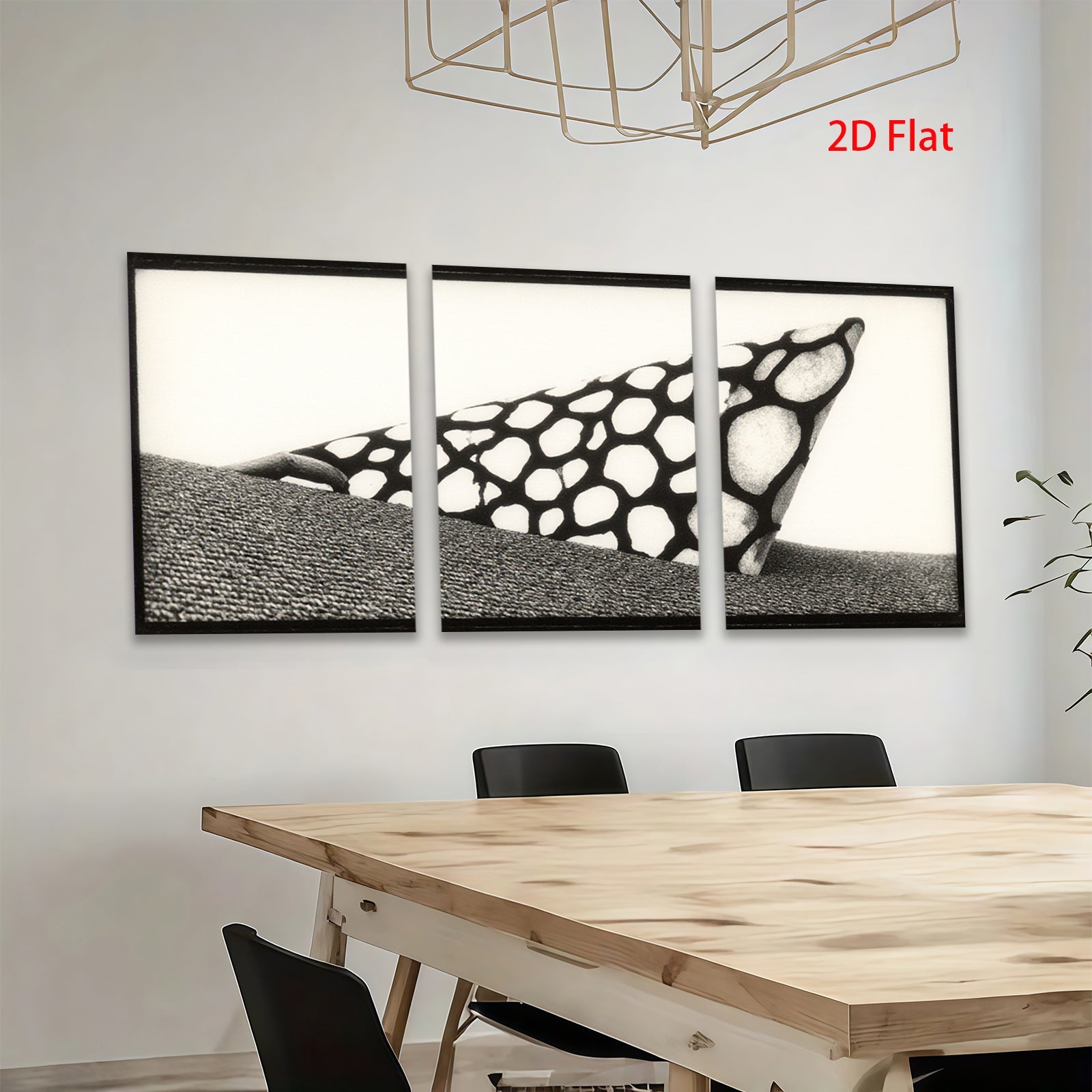 2D flat 1pc abstract geometric black white canvas wall art modern farmhouse living room bedroom decor gallery wrapped ready to hang minimalist