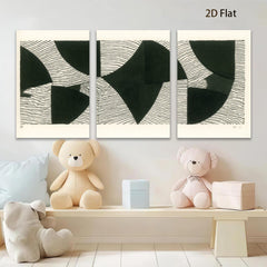 2D flat 1pc abstract geometric black white modern minimalist wall art canvas print home office decor farmhouse style living room bedroom dining room gallery wrapped ready to hang