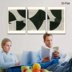 2D flat 1pc abstract geometric black white modern minimalist wall art canvas print home office decor farmhouse style living room bedroom dining room gallery wrapped ready to hang