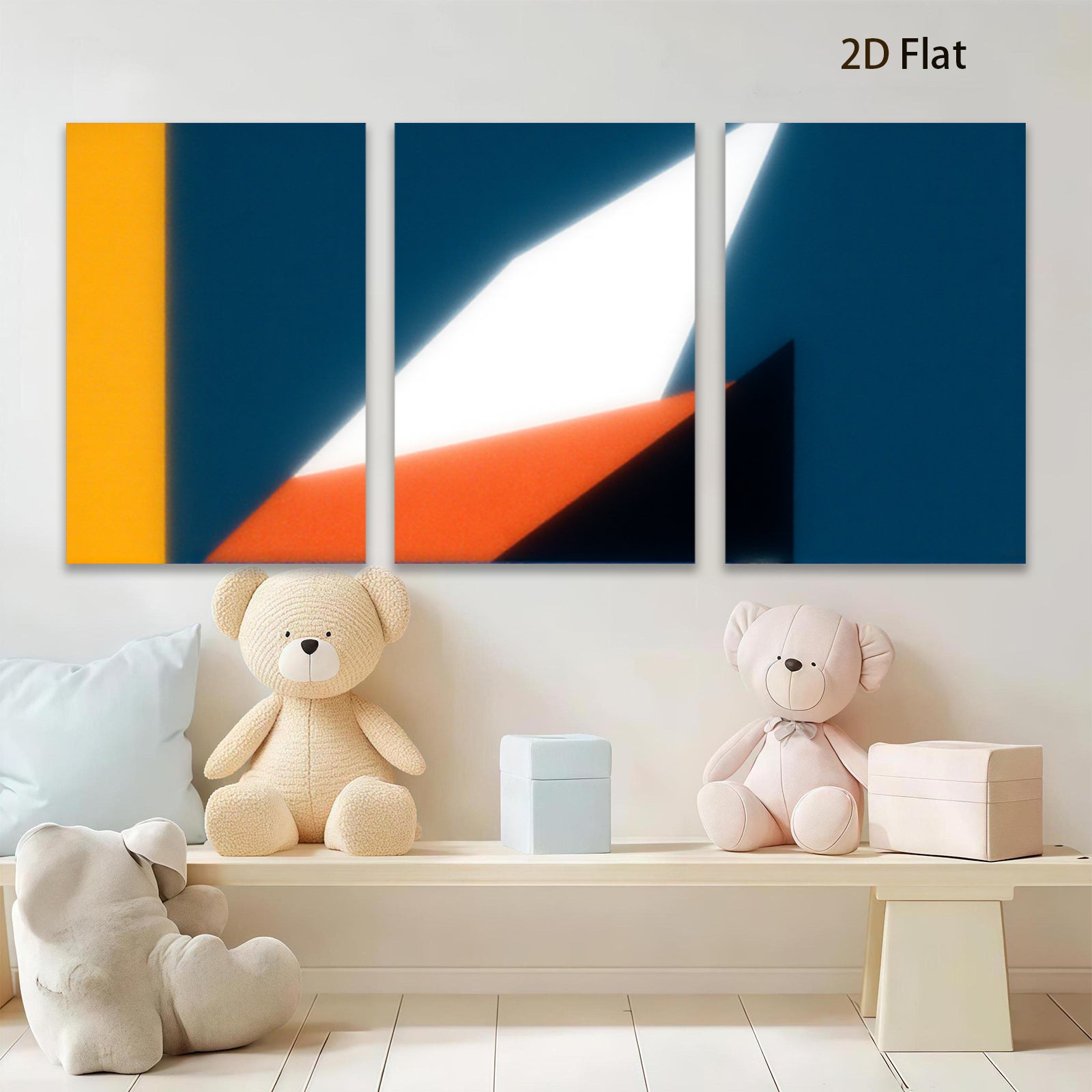 2D flat 1pc abstract geometric canvas wall art modern minimalist decor living room bedroom office farmhouse style gallery wrapped ready to hang large size
