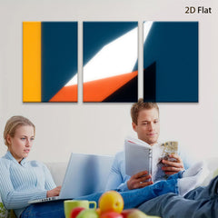 2D flat 1pc abstract geometric canvas wall art modern minimalist decor living room bedroom office farmhouse style gallery wrapped ready to hang large size