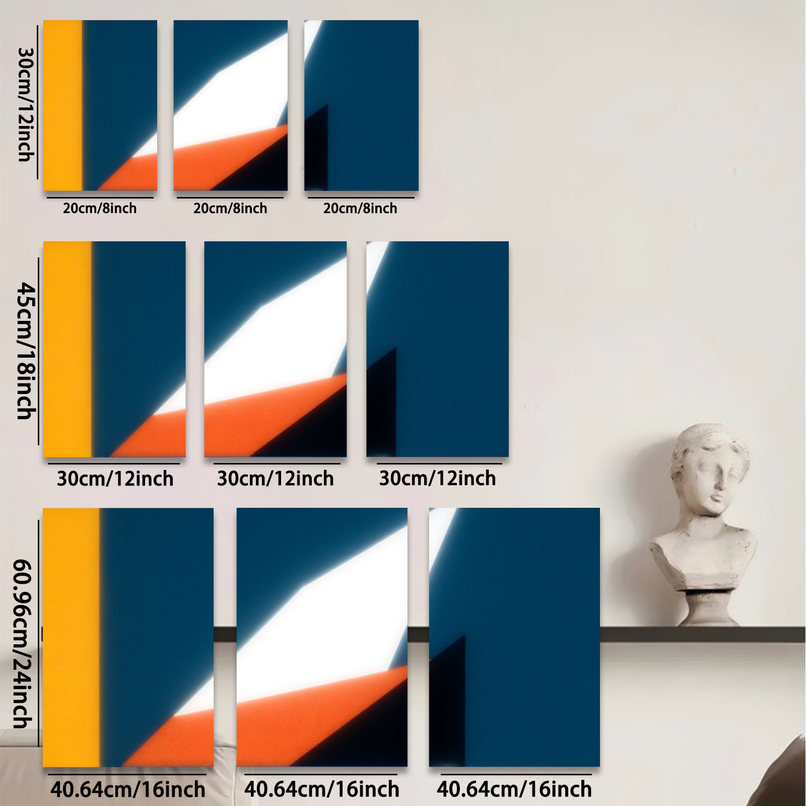 2D flat 1pc abstract geometric canvas wall art modern minimalist decor living room bedroom office farmhouse style gallery wrapped ready to hang large size
