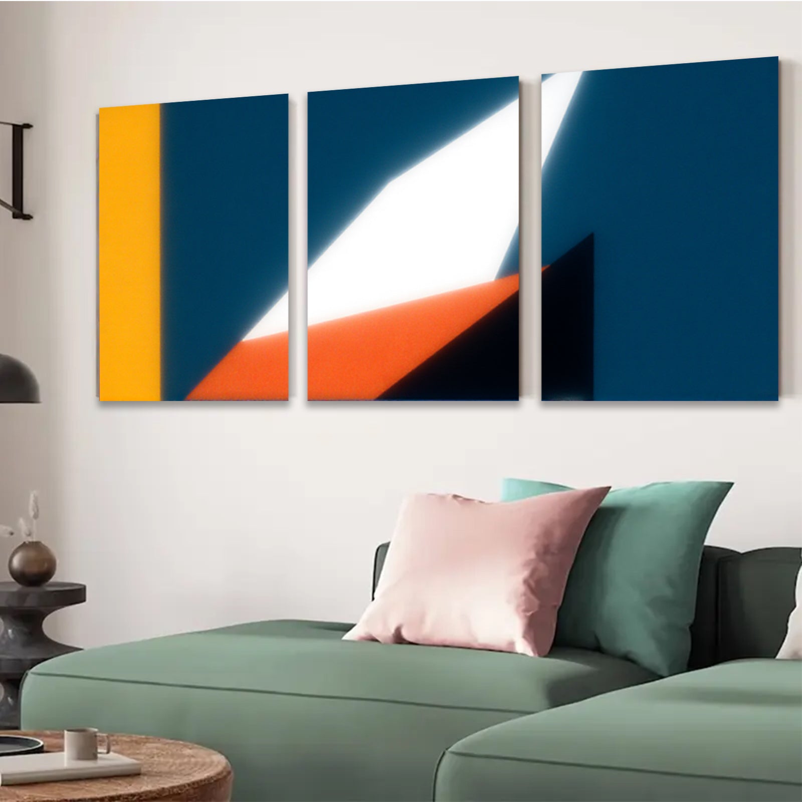 2D flat 1pc abstract geometric canvas wall art modern minimalist decor living room bedroom office farmhouse style gallery wrapped ready to hang large size