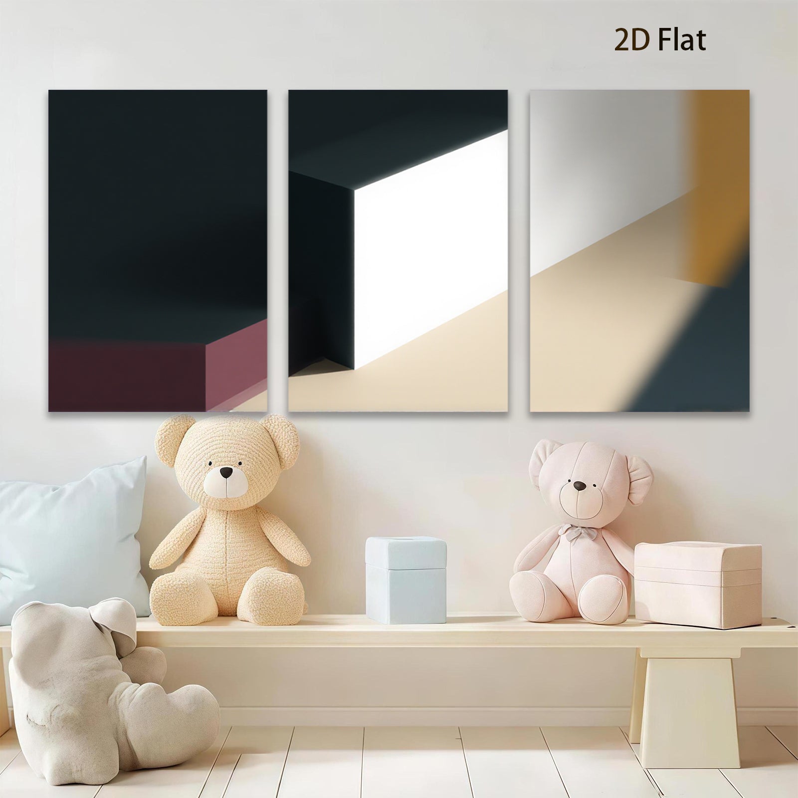 2D flat 1pc abstract geometric canvas wall art modern minimalist decor living room bedroom office farmhouse style gallery wrapped ready to hang