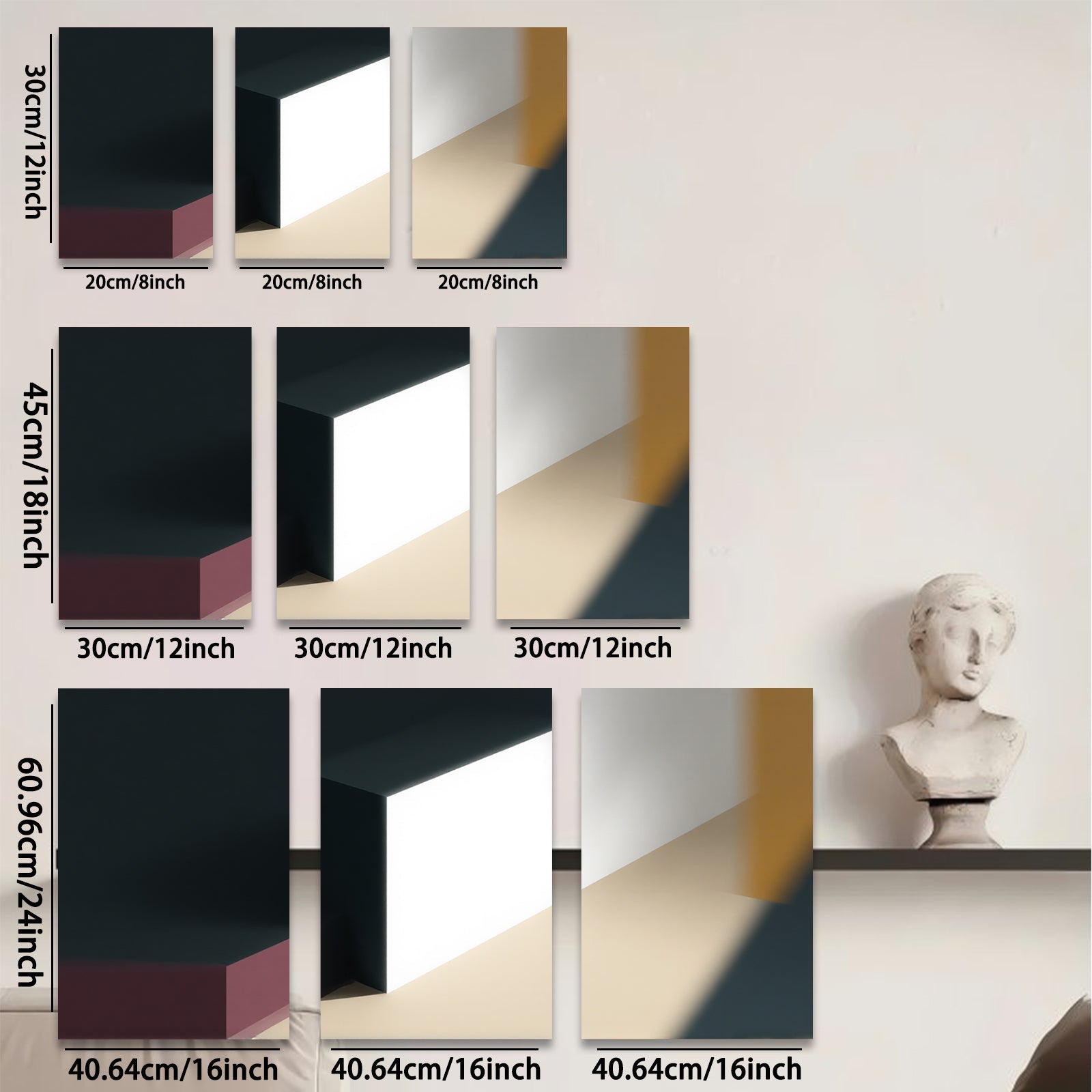 2D flat 1pc abstract geometric canvas wall art modern minimalist decor living room bedroom office farmhouse style gallery wrapped ready to hang