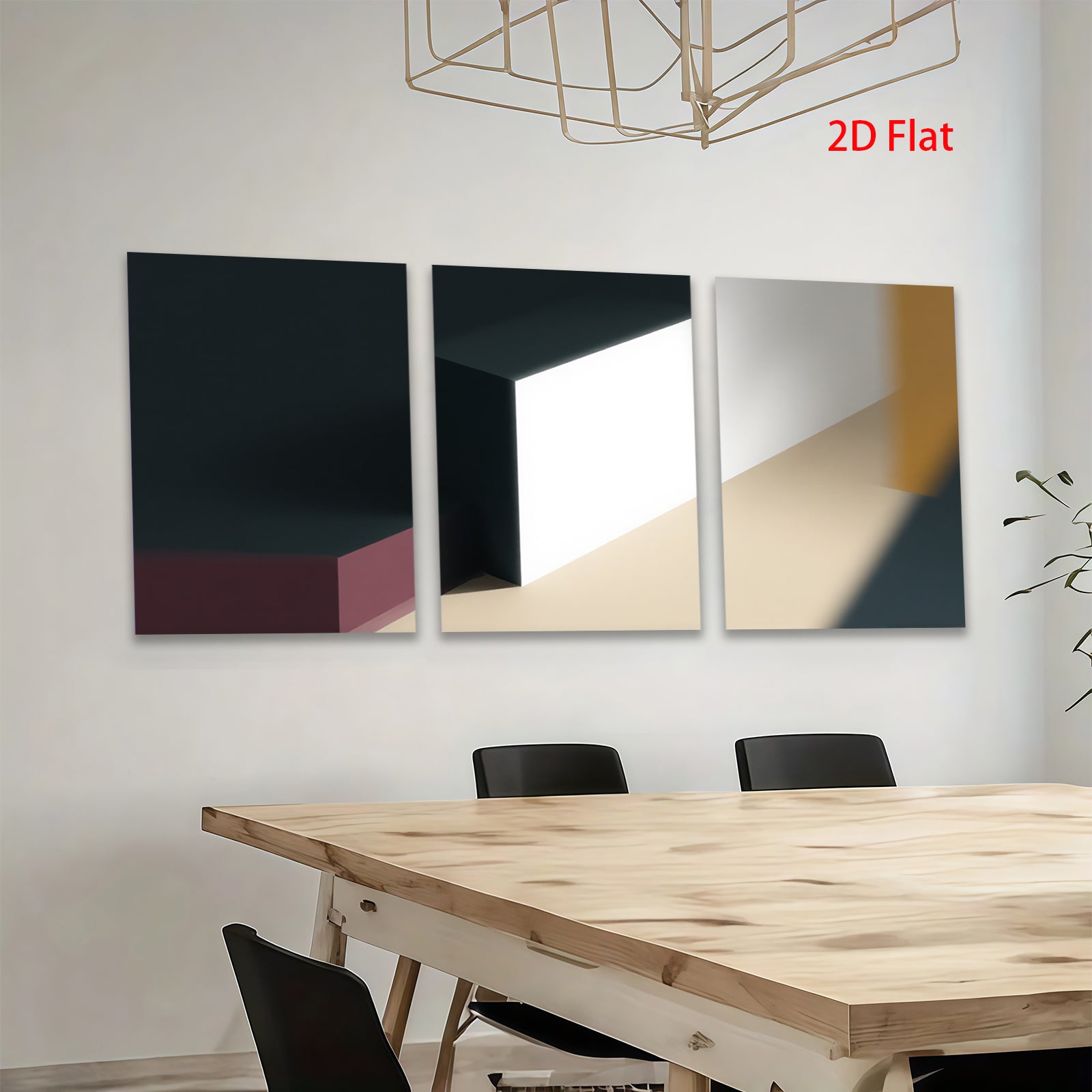 2D flat 1pc abstract geometric canvas wall art modern minimalist decor living room bedroom office farmhouse style gallery wrapped ready to hang