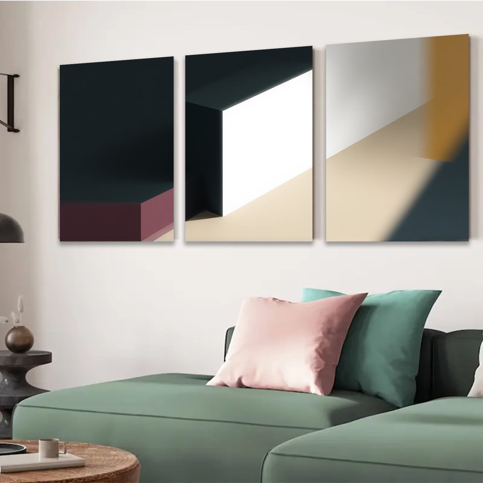 2D flat 1pc abstract geometric canvas wall art modern minimalist decor living room bedroom office farmhouse style gallery wrapped ready to hang