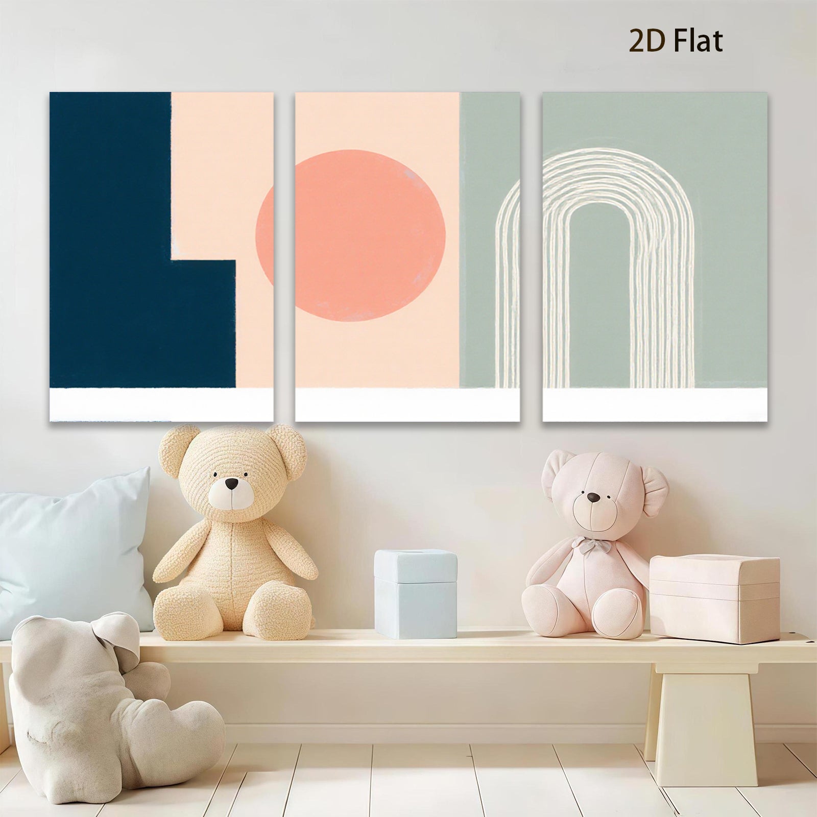 2D flat 1pc abstract geometric canvas wall art modern minimalist home decor living room bedroom office gallery wrapped prints farmhouse style inspirational cozy vibe
