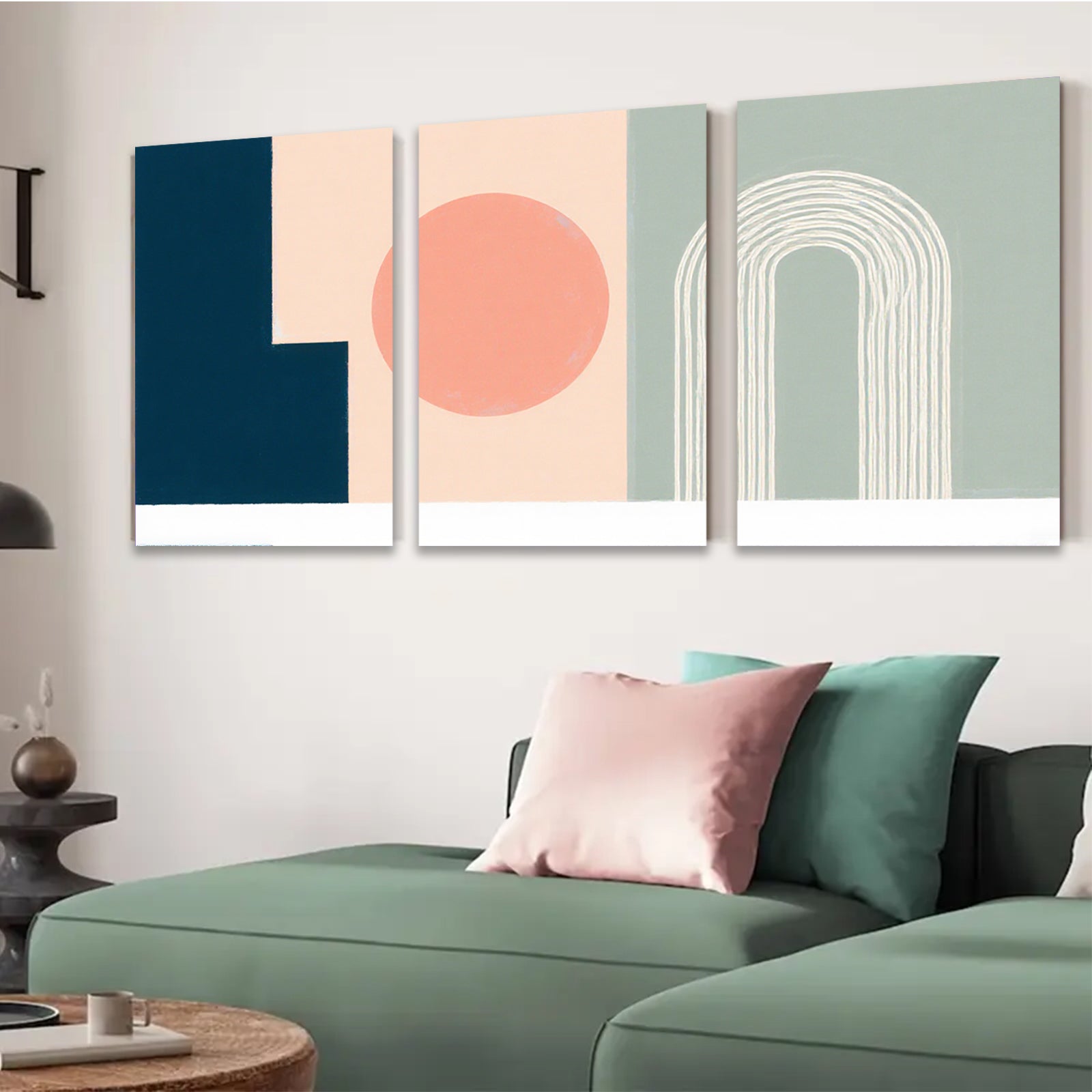 2D flat 1pc abstract geometric canvas wall art modern minimalist home decor living room bedroom office gallery wrapped prints farmhouse style inspirational cozy vibe