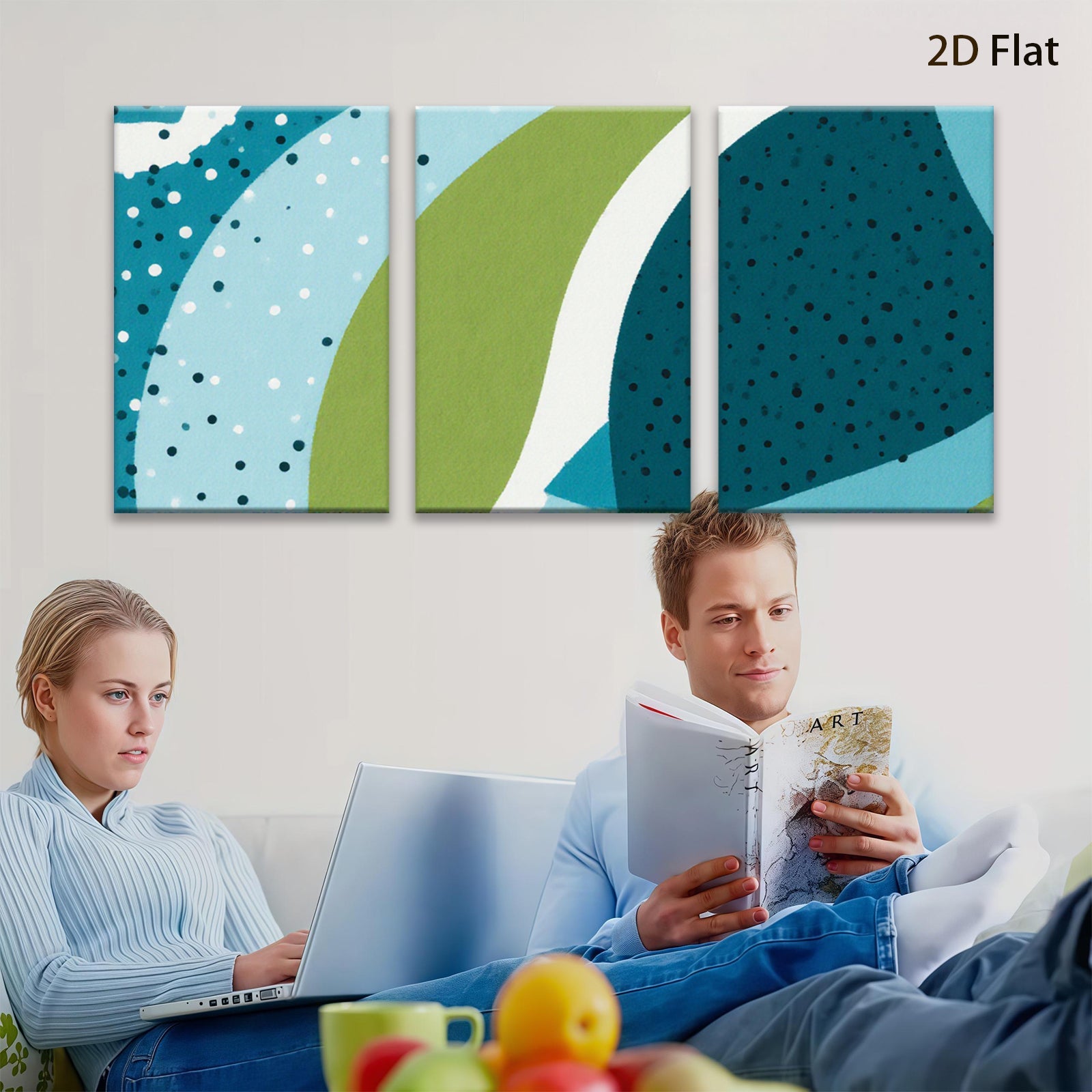 2D flat 1pc abstract geometric circles modern wall art living room bedroom decor farmhouse style canvas prints gallery wrapped ready to hang