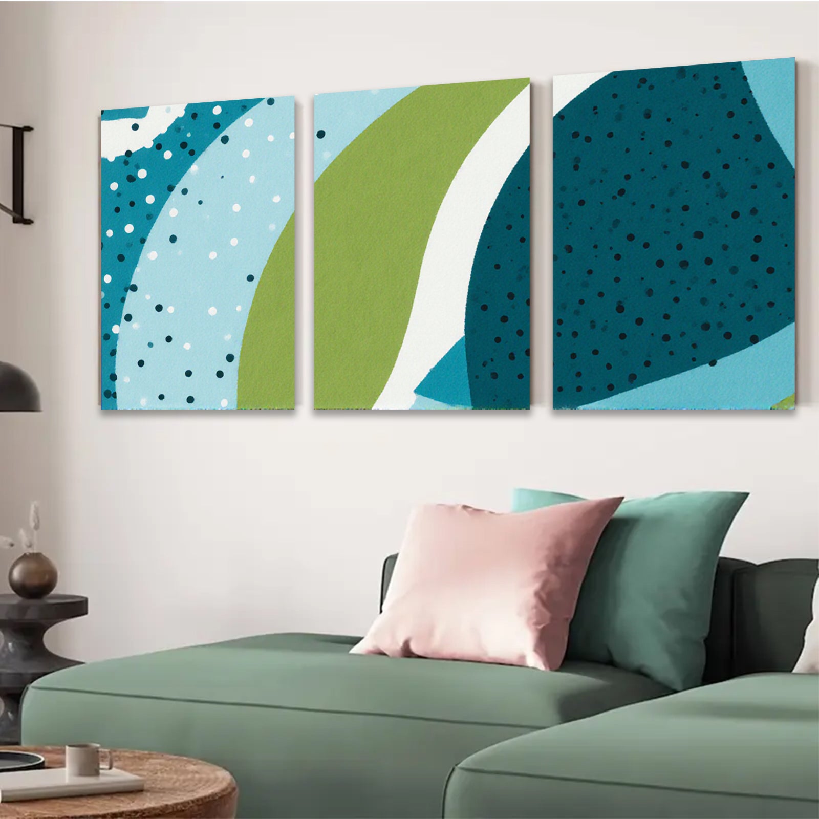 2D flat 1pc abstract geometric circles modern wall art living room bedroom decor farmhouse style canvas prints gallery wrapped ready to hang