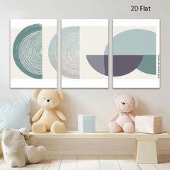 2D flat 1pc abstract geometric circles wall art modern minimalist home decor living room bedroom office gallery wrapped canvas prints farmhouse style