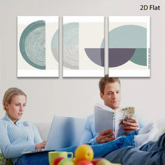 2D flat 1pc abstract geometric circles wall art modern minimalist home decor living room bedroom office gallery wrapped canvas prints farmhouse style
