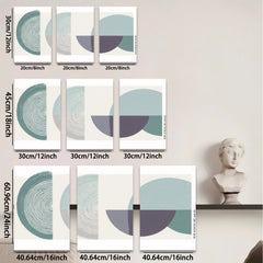2D flat 1pc abstract geometric circles wall art modern minimalist home decor living room bedroom office gallery wrapped canvas prints farmhouse style