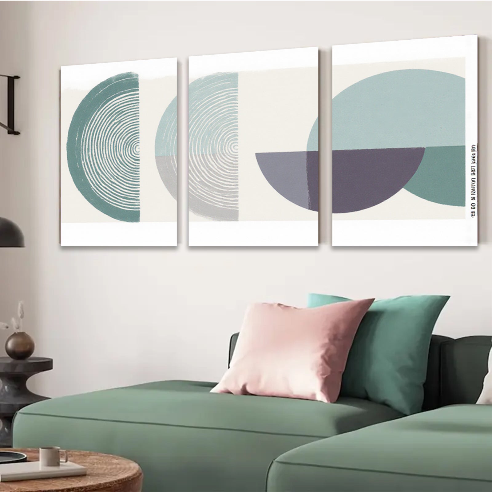 2D flat 1pc abstract geometric circles wall art modern minimalist home decor living room bedroom office gallery wrapped canvas prints farmhouse style