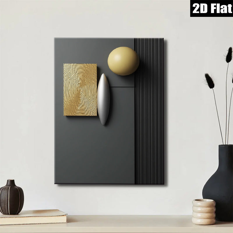 2D flat 1pc abstract geometric gold lines modern wall art for living room bedroom office gallery wrapped canvas prints farmhouse decor
