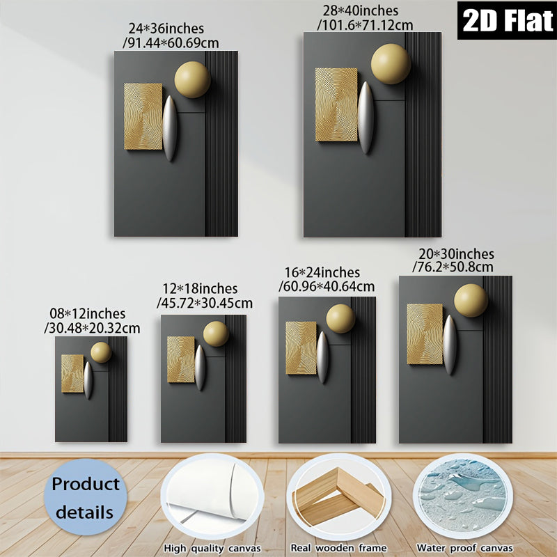 2D flat 1pc abstract geometric gold lines modern wall art for living room bedroom office gallery wrapped canvas prints farmhouse decor