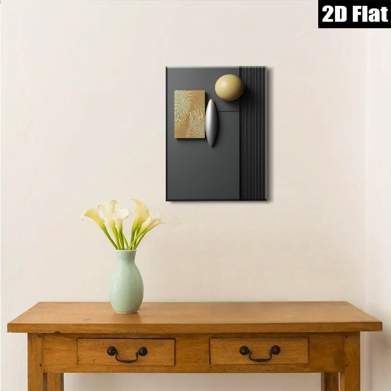 2D flat 1pc abstract geometric gold lines modern wall art for living room bedroom office gallery wrapped canvas prints farmhouse decor