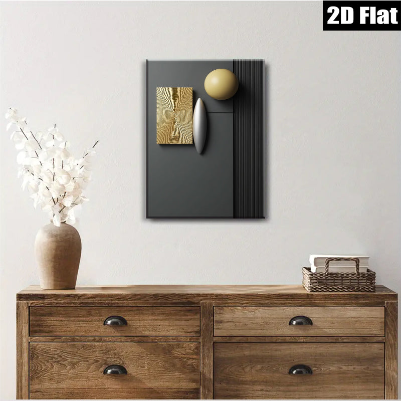 2D flat 1pc abstract geometric gold lines modern wall art for living room bedroom office gallery wrapped canvas prints farmhouse decor