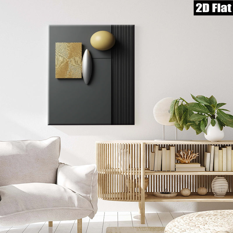 2D flat 1pc abstract geometric gold lines modern wall art for living room bedroom office gallery wrapped canvas prints farmhouse decor