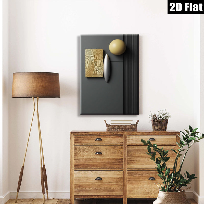 2D flat 1pc abstract geometric gold lines modern wall art for living room bedroom office gallery wrapped canvas prints farmhouse decor