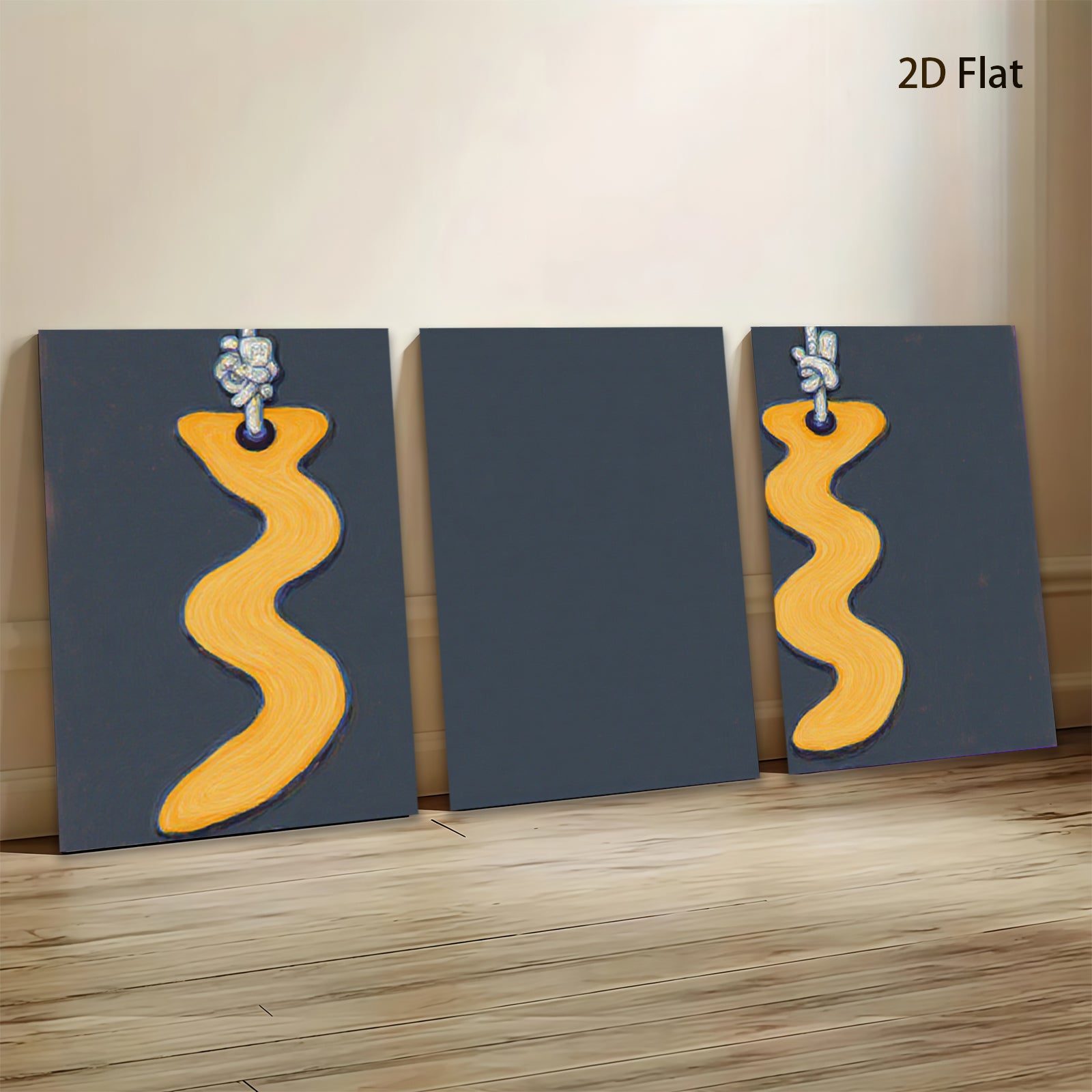 2D flat 1pc abstract geometric gold wave art modern wall decor living room bedroom office gallery wrapped canvas farmhouse style