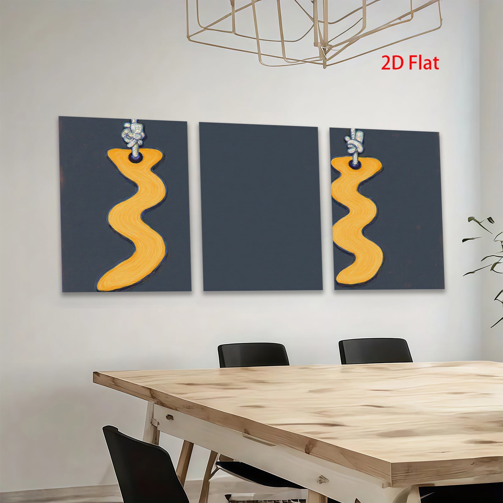 2D flat 1pc abstract geometric gold wave art modern wall decor living room bedroom office gallery wrapped canvas farmhouse style