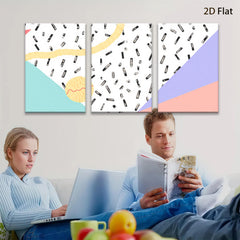 2D flat 1pc abstract geometric lines modern art canvas wall decor living room bedroom office farmhouse style gallery wrapped ready to hang