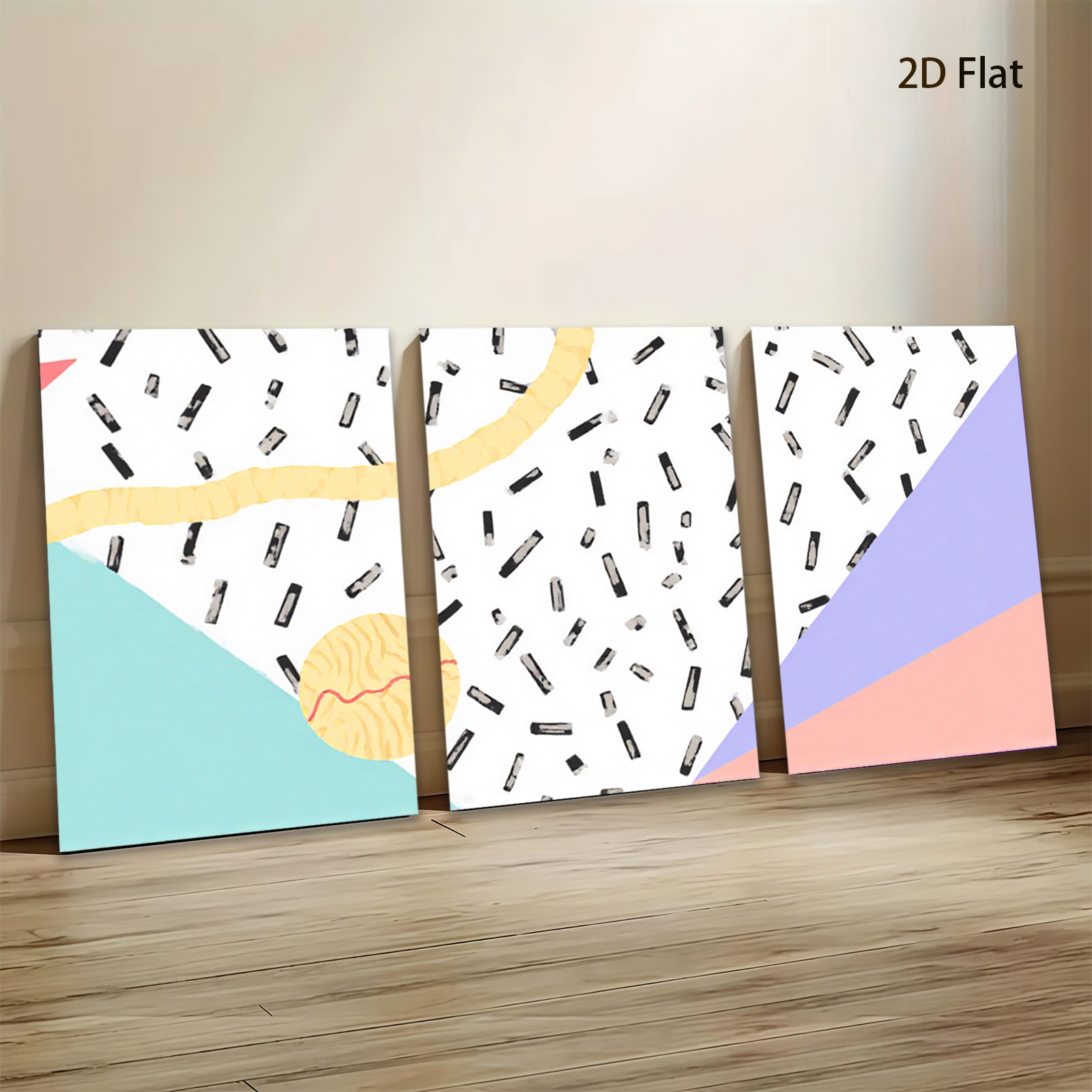 2D flat 1pc abstract geometric lines modern art canvas wall decor living room bedroom office farmhouse style gallery wrapped ready to hang