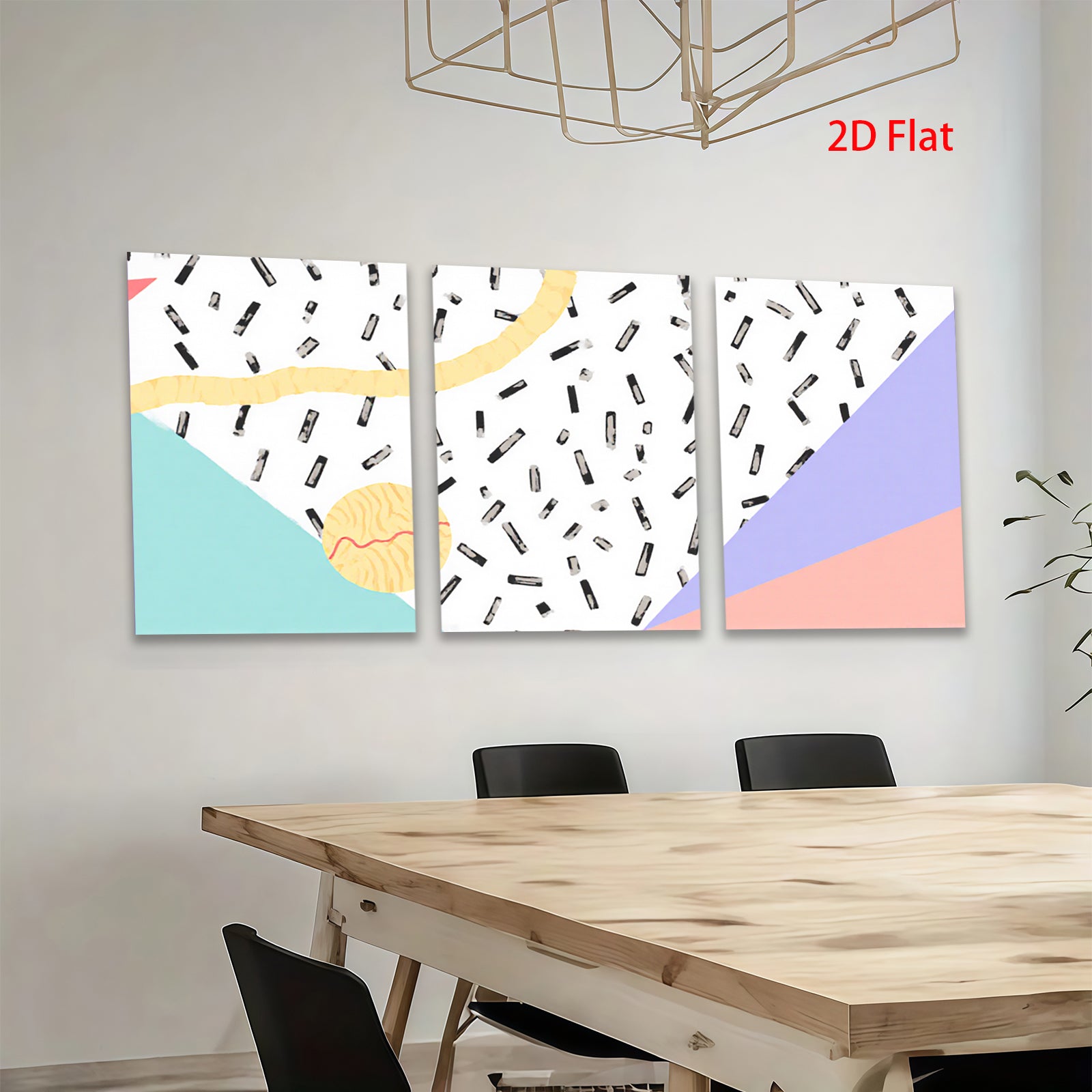 2D flat 1pc abstract geometric lines modern art canvas wall decor living room bedroom office farmhouse style gallery wrapped ready to hang