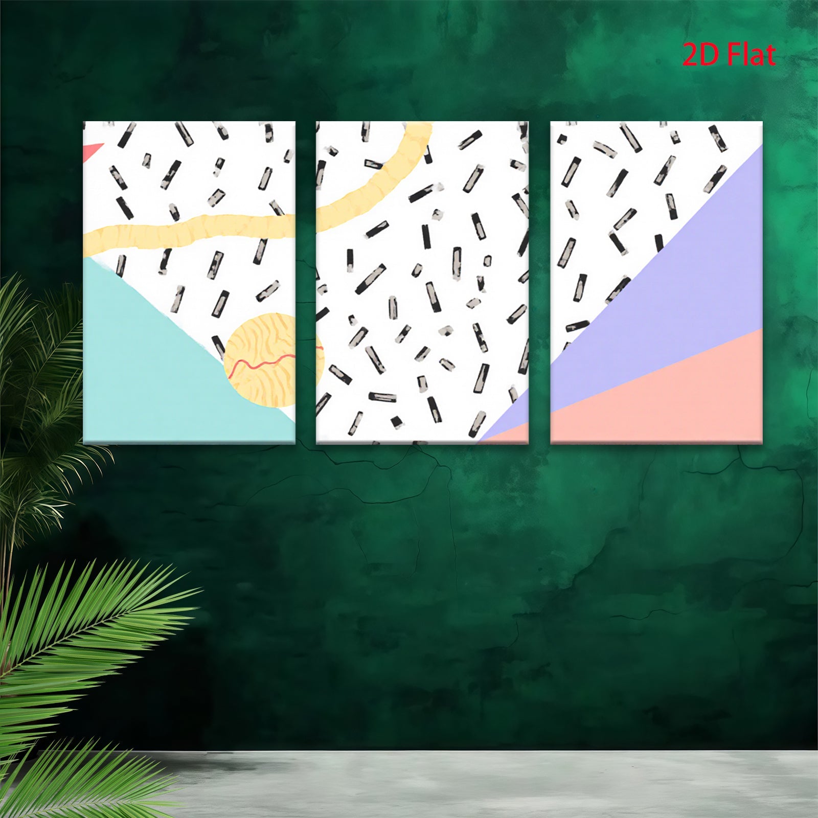 2D flat 1pc abstract geometric lines modern art canvas wall decor living room bedroom office farmhouse style gallery wrapped ready to hang