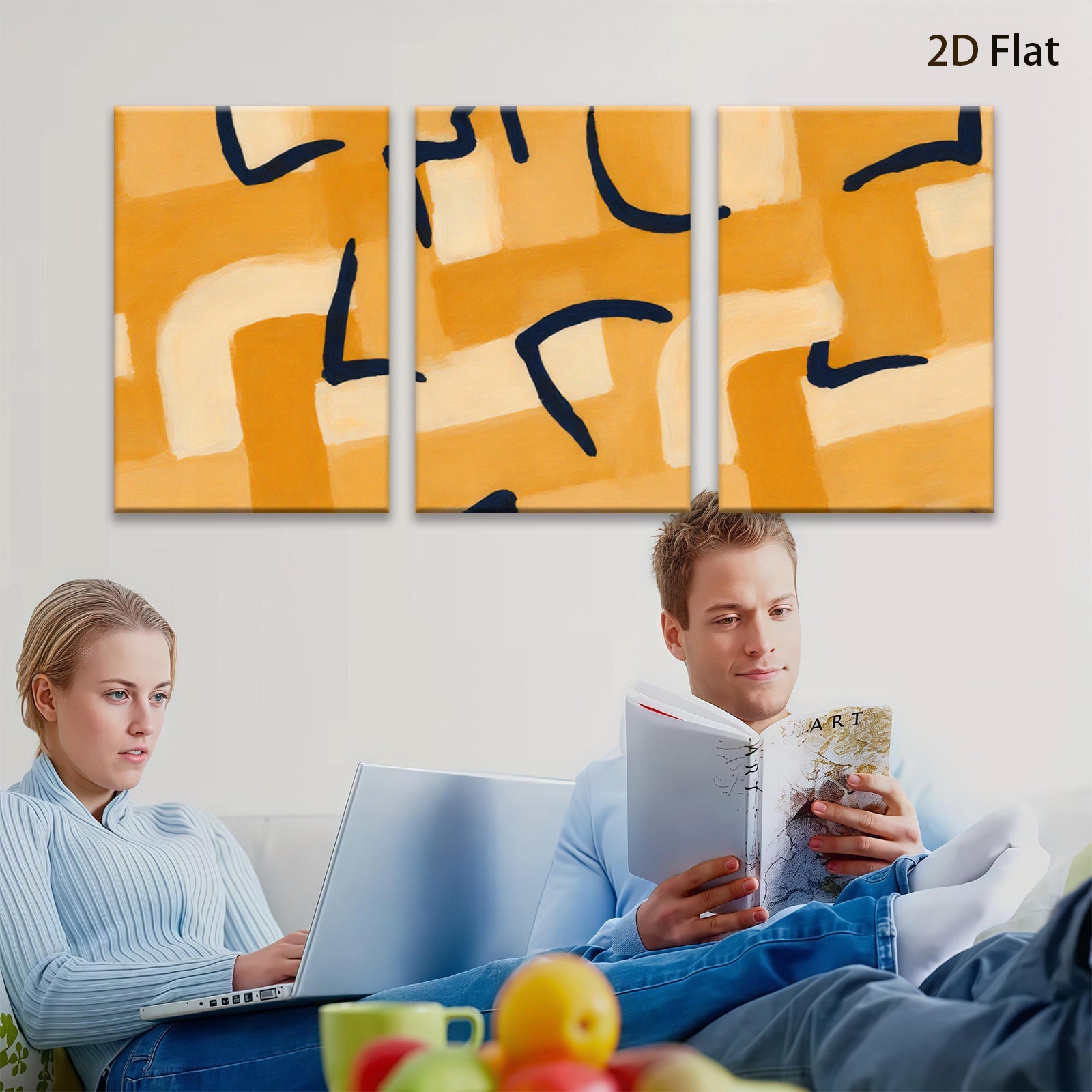2D flat 1pc abstract geometric lines modern wall art canvas prints for living room bedroom home decor farmhouse style minimalist aesthetic