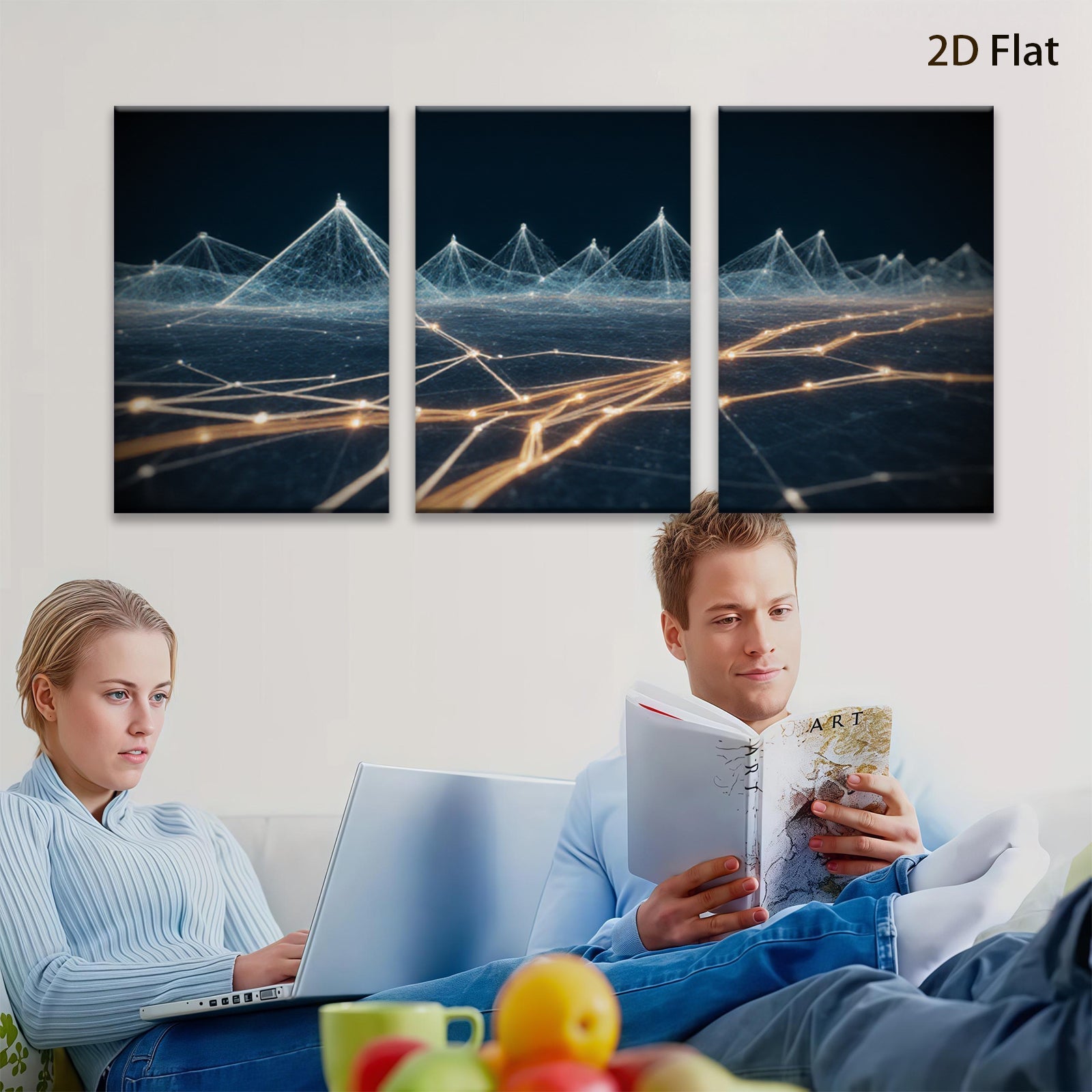 2D flat 1pc abstract geometric lines modern wall art canvas prints for living room bedroom office decor farmhouse style inspirational gallery wrapped