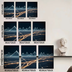 2D flat 1pc abstract geometric lines modern wall art canvas prints for living room bedroom office decor farmhouse style inspirational gallery wrapped