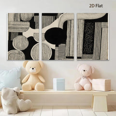 2D flat 1pc abstract geometric lines modern wall art living room bedroom home decor farmhouse style gallery wrapped canvas print