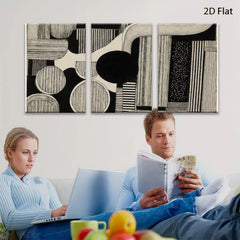 2D flat 1pc abstract geometric lines modern wall art living room bedroom home decor farmhouse style gallery wrapped canvas print